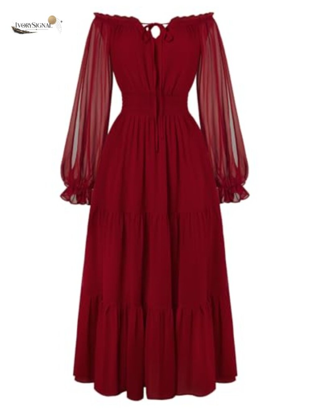 Women's Renaissance Off Shoulder Chiffon Maxi Dress